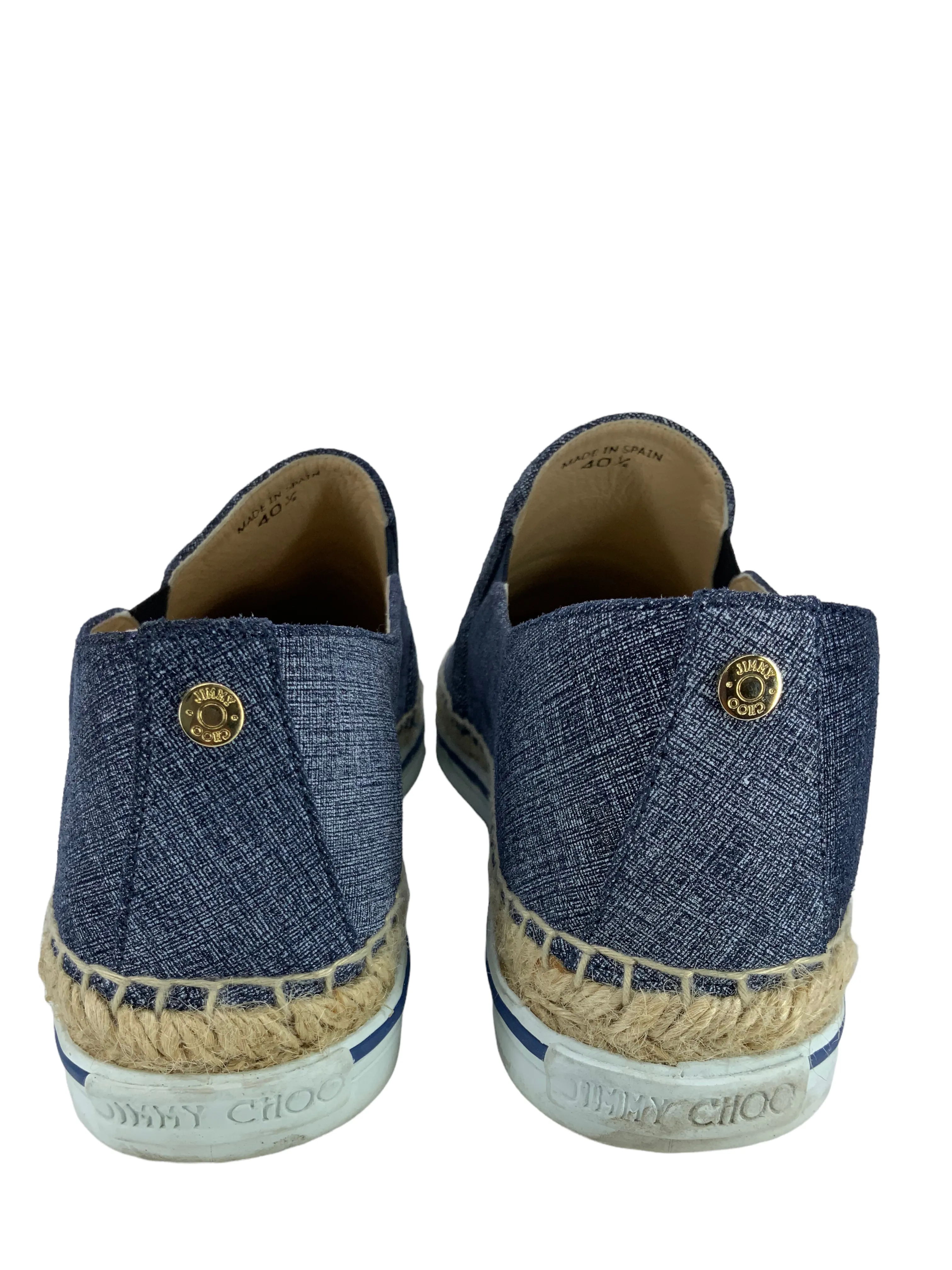 JIMMY CHOO Dawn Denim Espadrilles Size 10.5