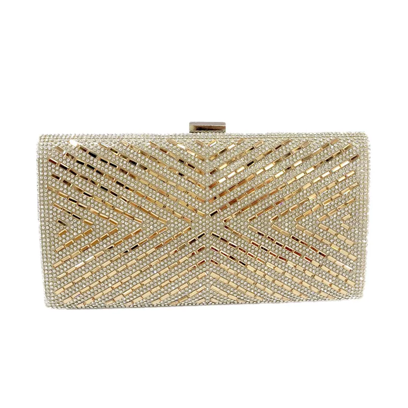 Kayla Gold Rhinestone Clutch