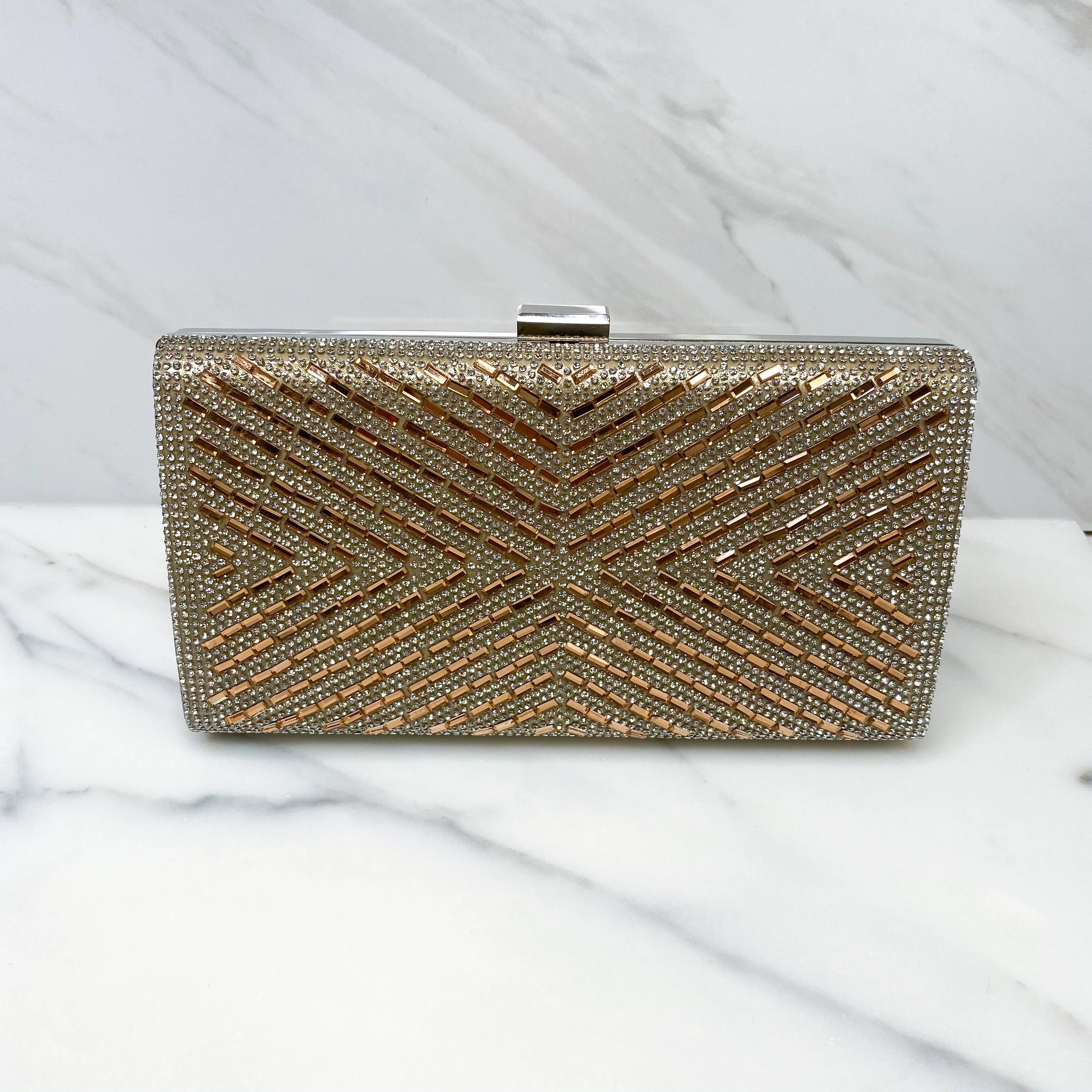 Kayla Gold Rhinestone Clutch