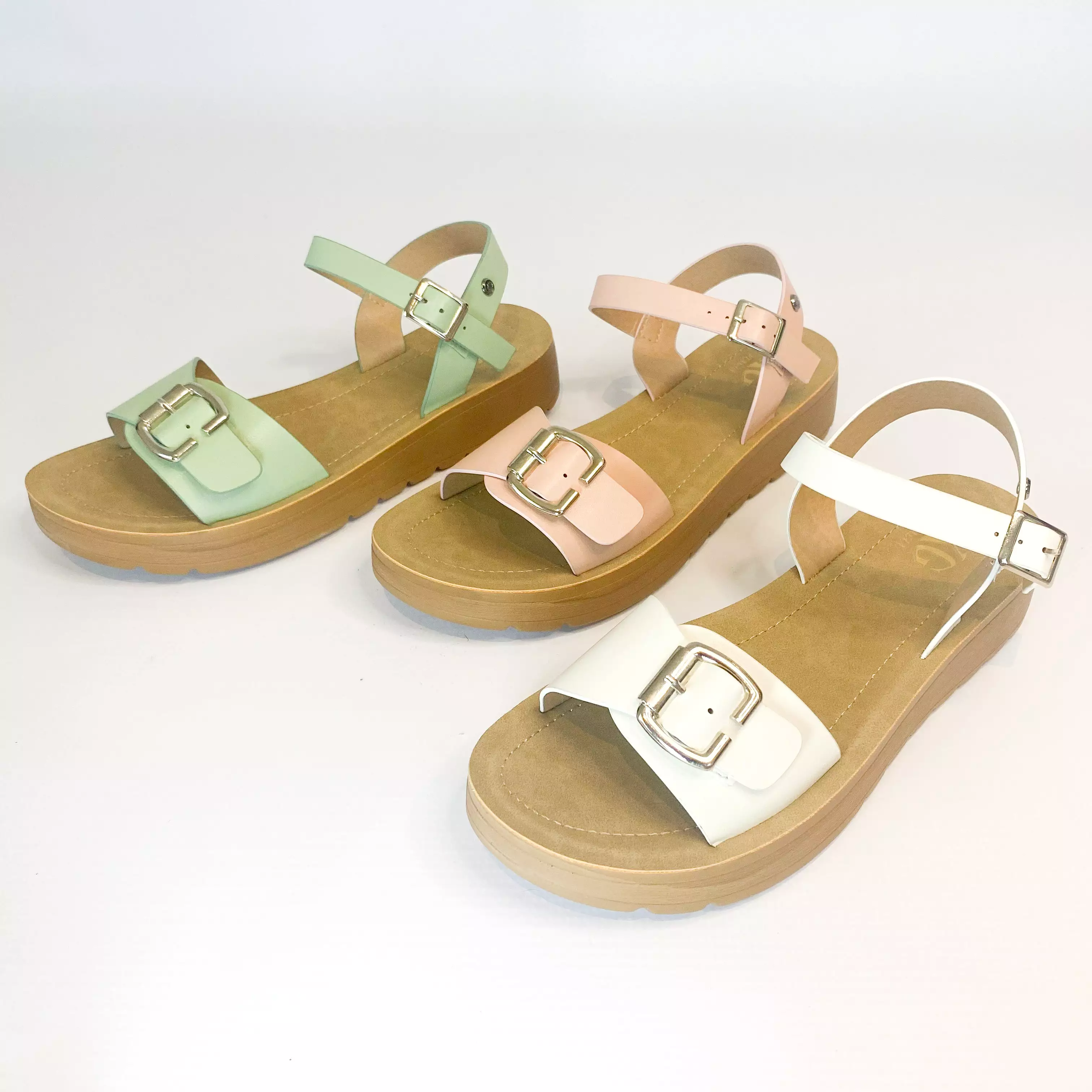 KG pink buckle strap sandal