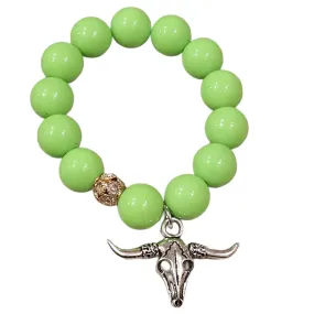 KIG Neon Green Skull Chunky Bracelet