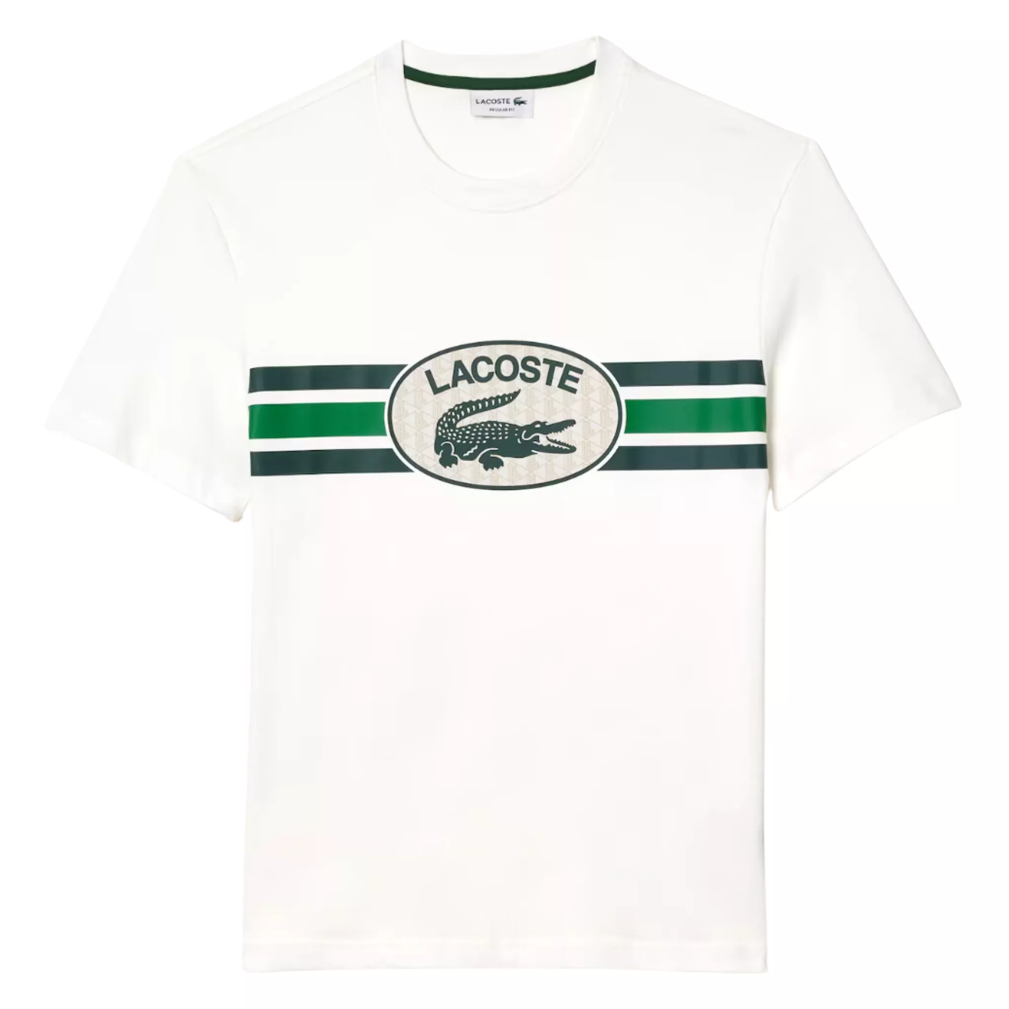 Lacoste  Men's Regular Fit Cotton Monogram T-Shirt (White)