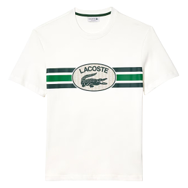 Lacoste  Men's Regular Fit Cotton Monogram T-Shirt (White)