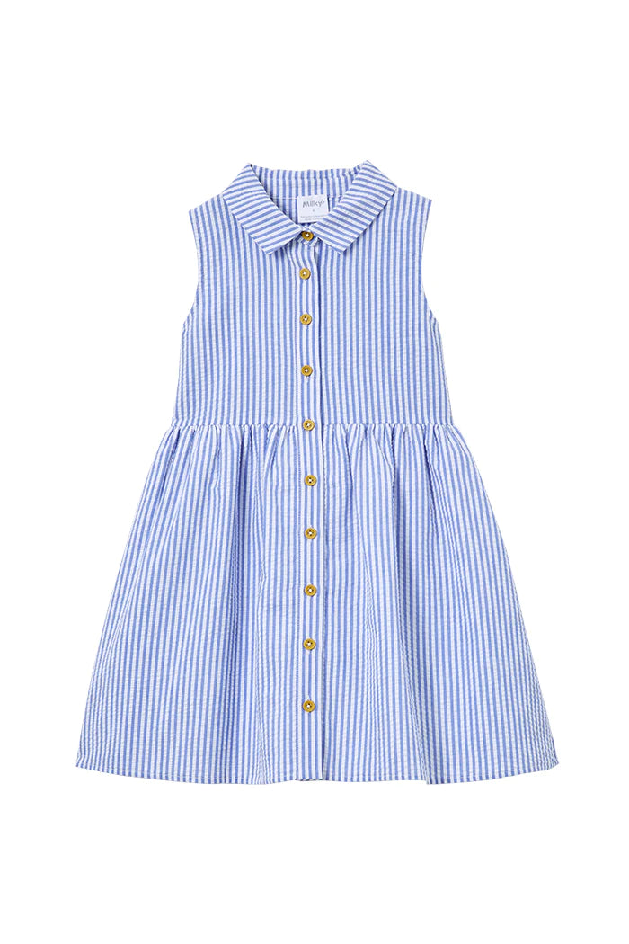 Last Size* Milky Yacht Stripe Dress - size 5yr