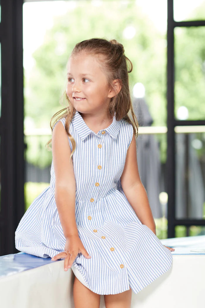 Last Size* Milky Yacht Stripe Dress - size 5yr