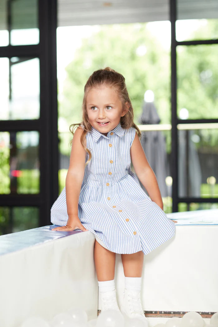 Last Size* Milky Yacht Stripe Dress - size 5yr