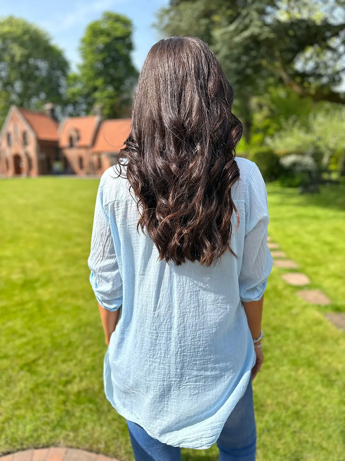 Light Blue Lightweight Top Pocket Shirt Hannah