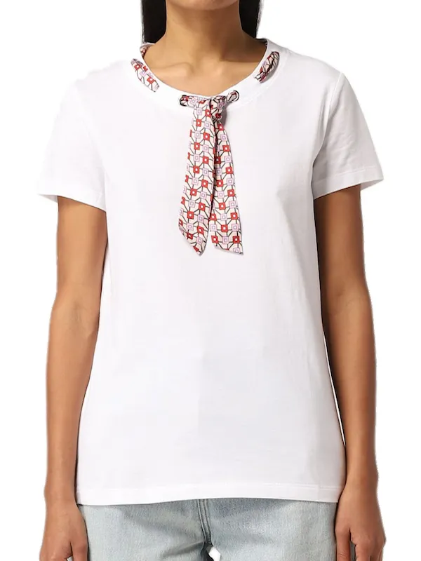 Liujo T-Shirt – Wa2316 J9125 – Bianco Con Foulard