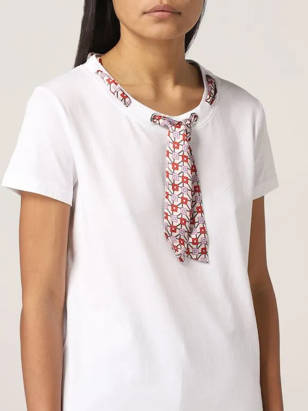 Liujo T-Shirt – Wa2316 J9125 – Bianco Con Foulard