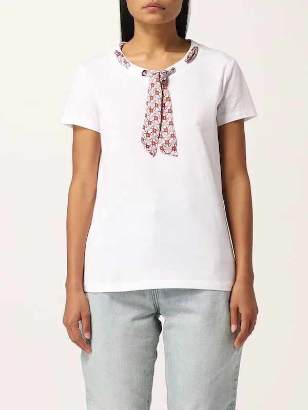 Liujo T-Shirt – Wa2316 J9125 – Bianco Con Foulard