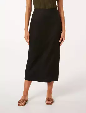 Lucy Linen Column Midi Skirt