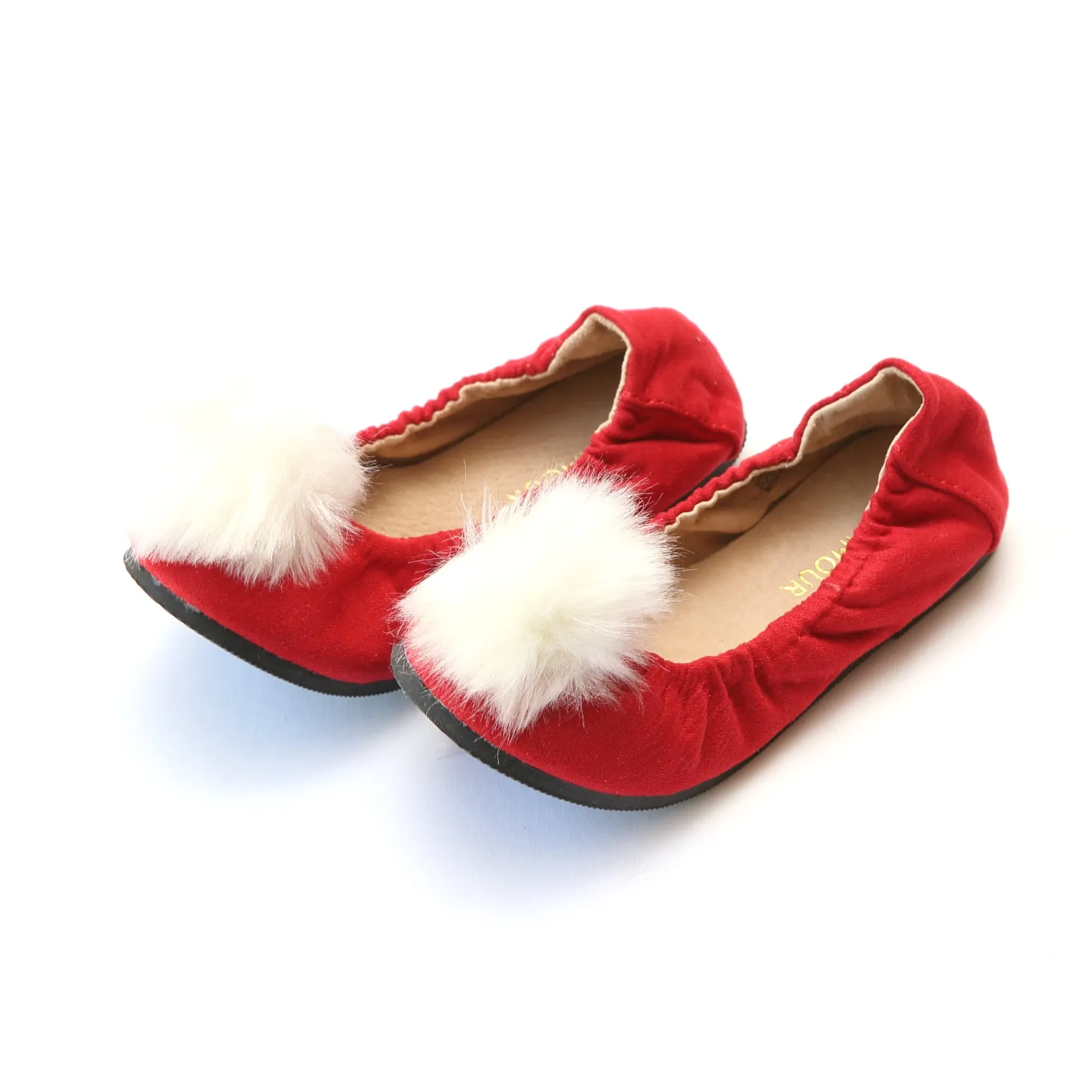 Madeline Pom Pom Leather Flat