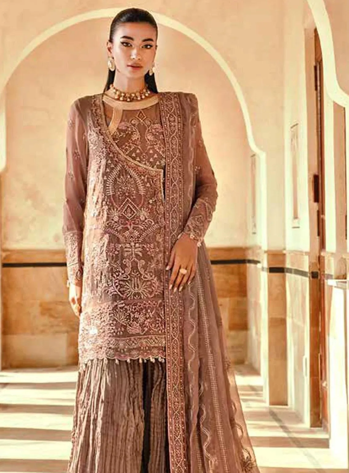 Mehr-un-Nissa By Florent Embroidered Chiffon Unstitched 4 Piece Suit - FL23MN FL-02