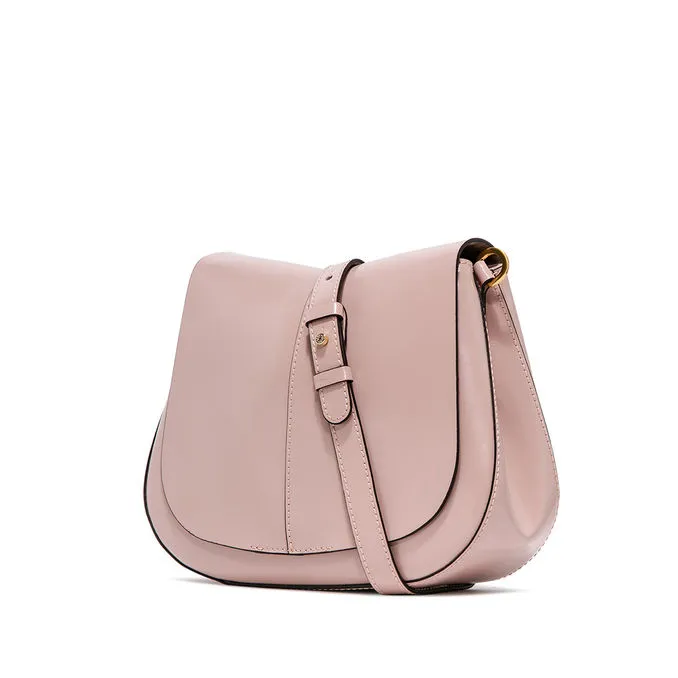 MID HELENA ROUND IN SHINY LEATHER Woman Blush