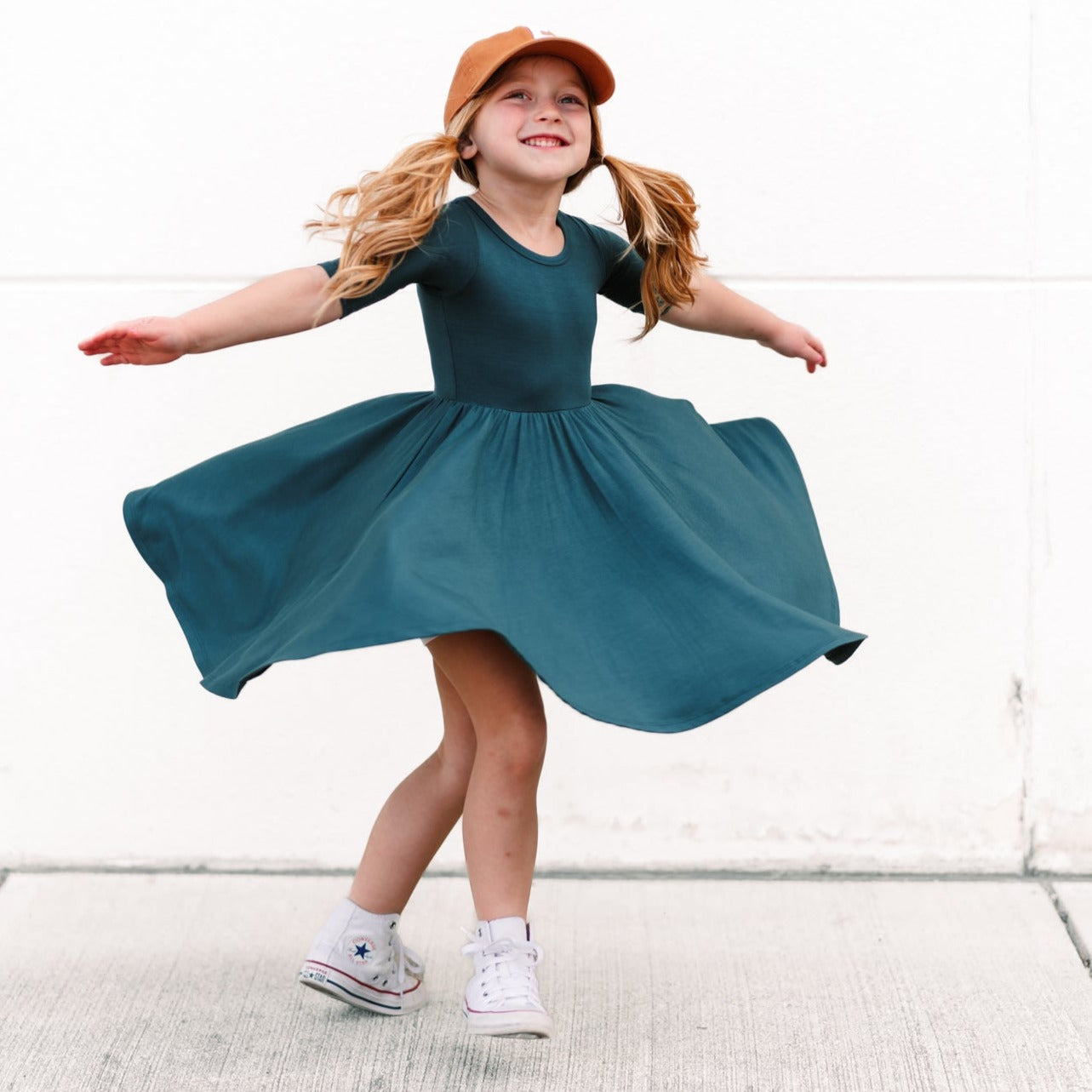 MID SLEEVE BAMBOO DRESS- Peacock