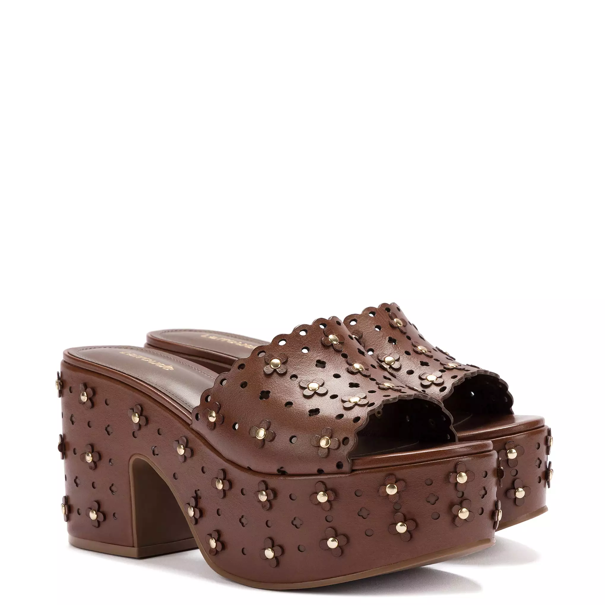 Miso Platform Sandal In Brown Leather