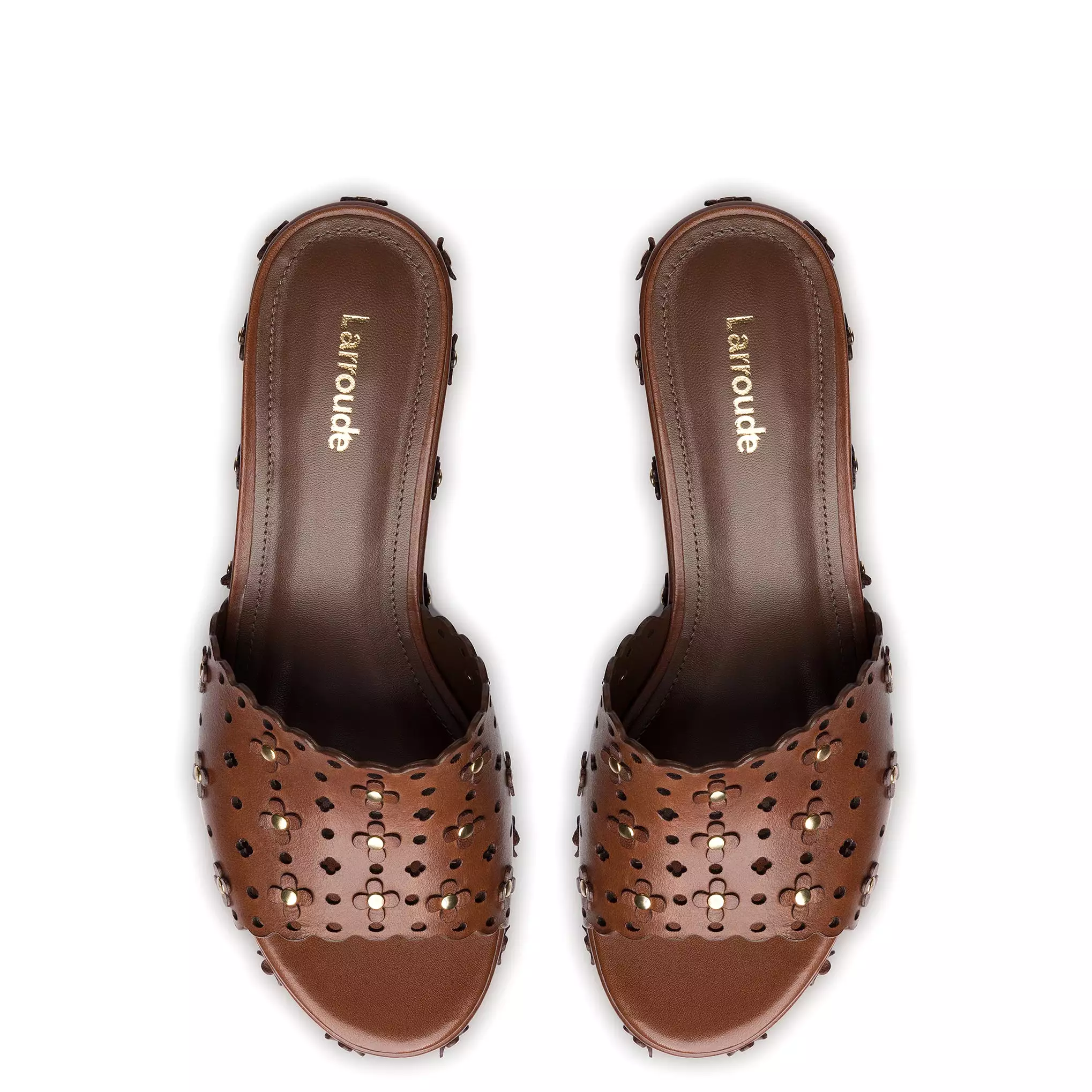 Miso Platform Sandal In Brown Leather