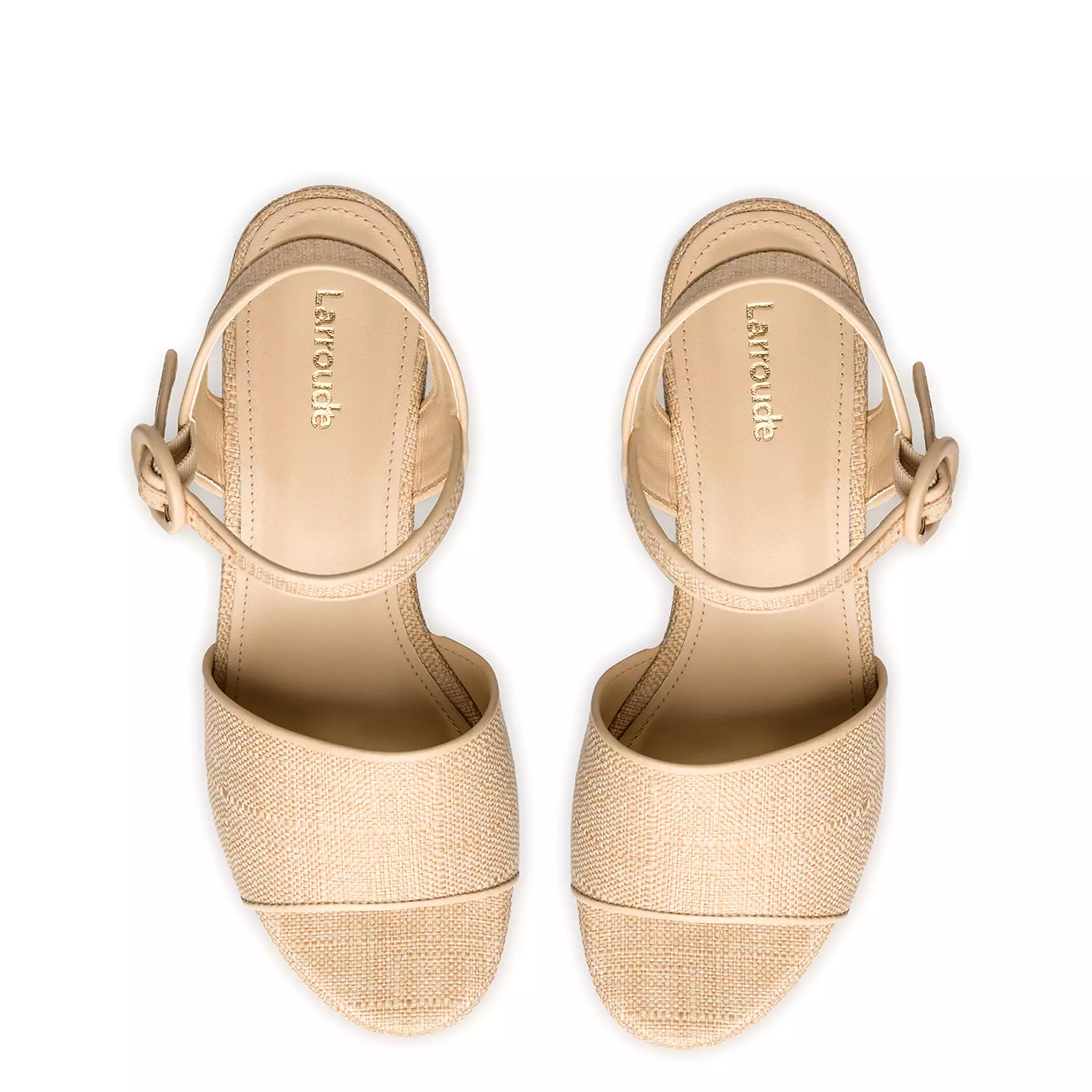 Miso Platform Strap Sandal In Beige Raffia