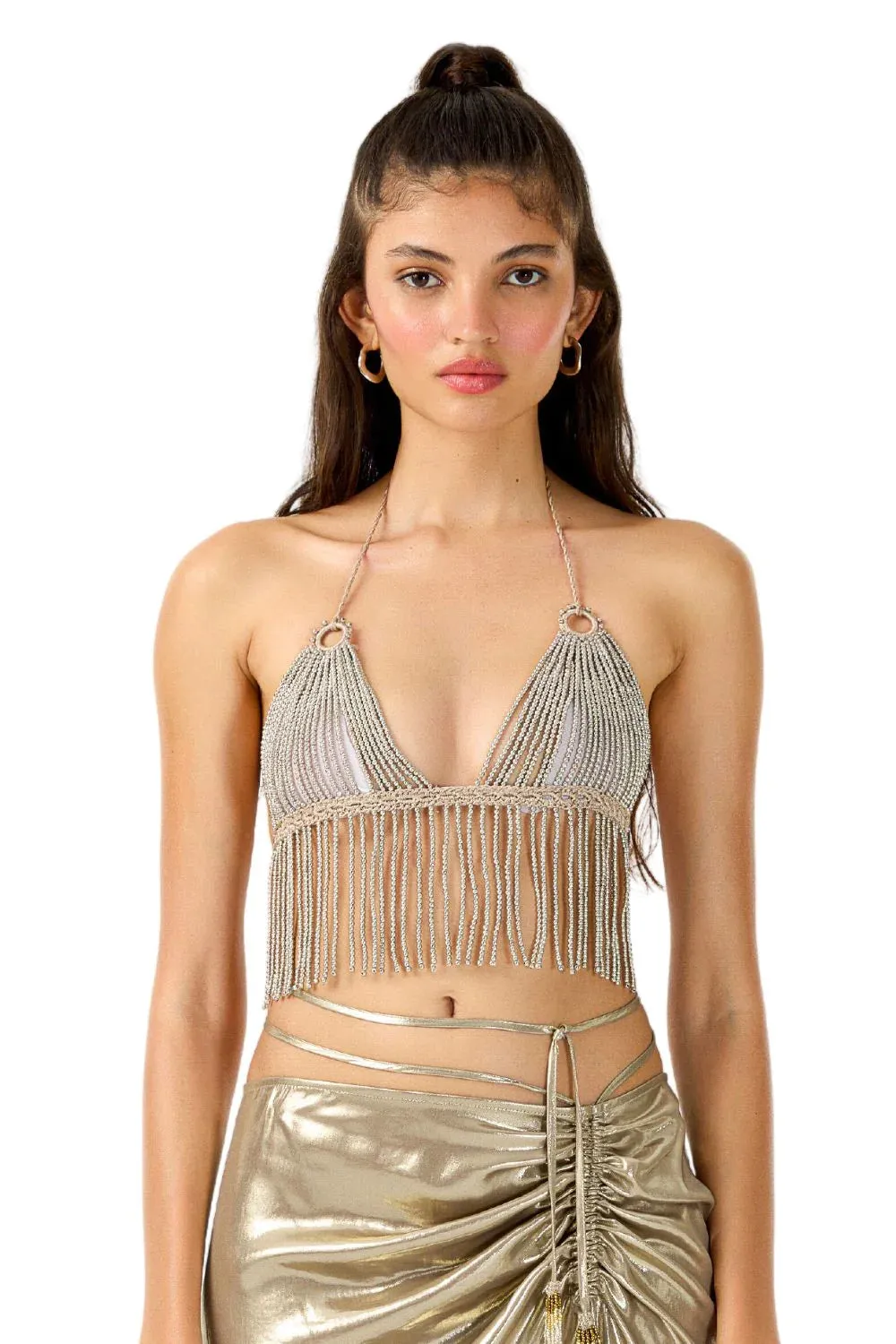 My Beachy Side Multi Shimmer Hand-Crochet Top | Bronze