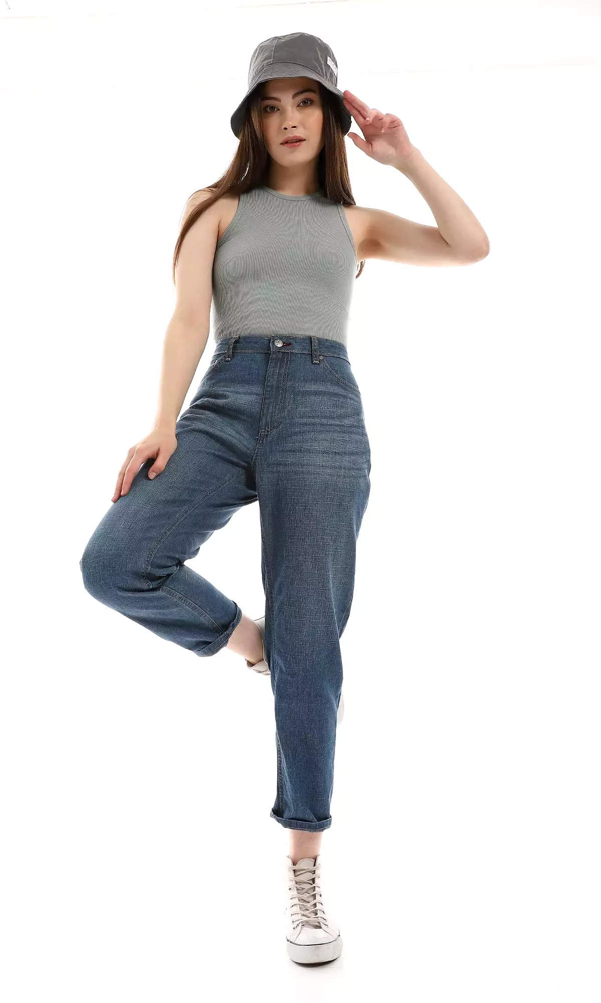 O163516 Light Vintage Boyfriend Women Pants