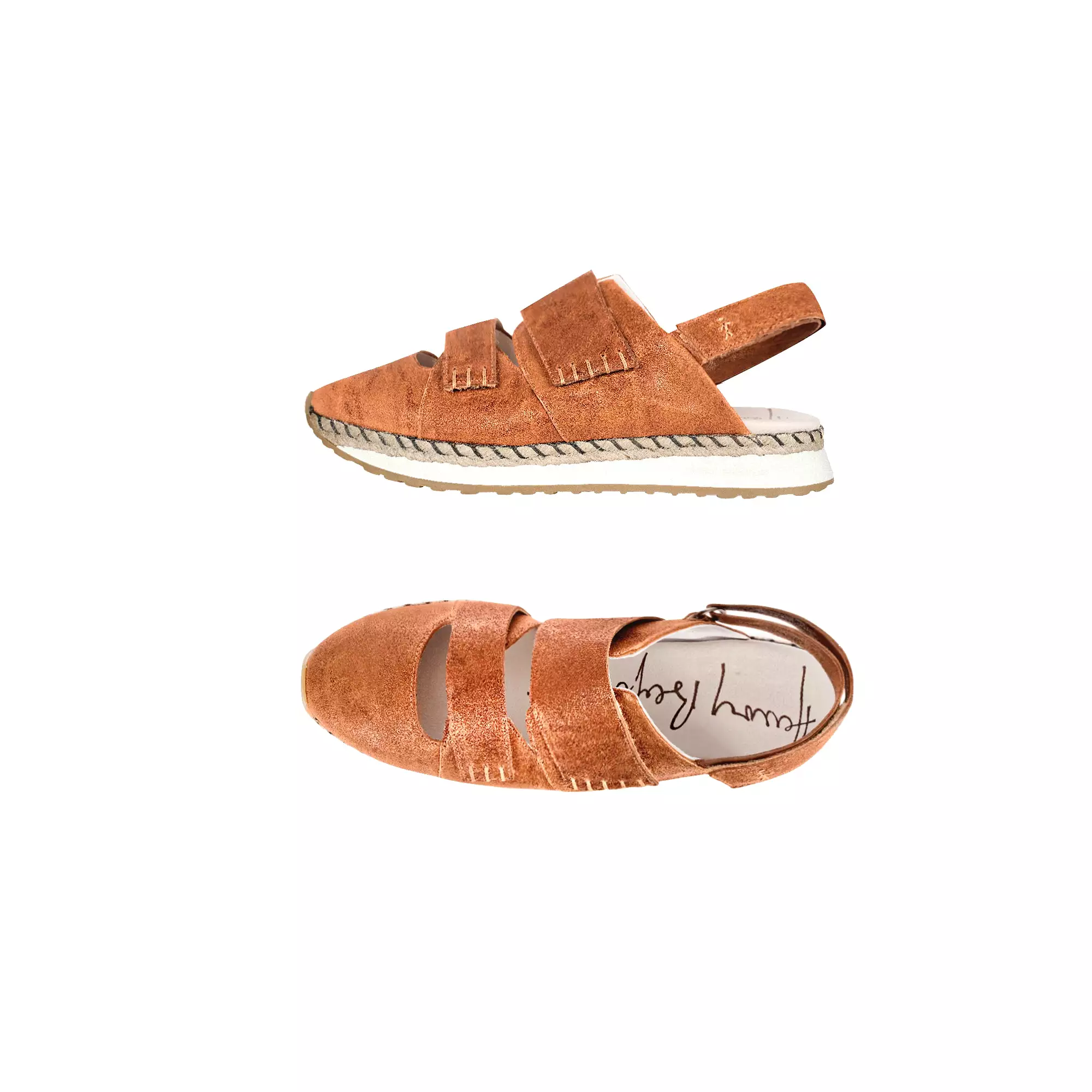 Open Back Sneaker Ricamo Vegetal Wash Brandy