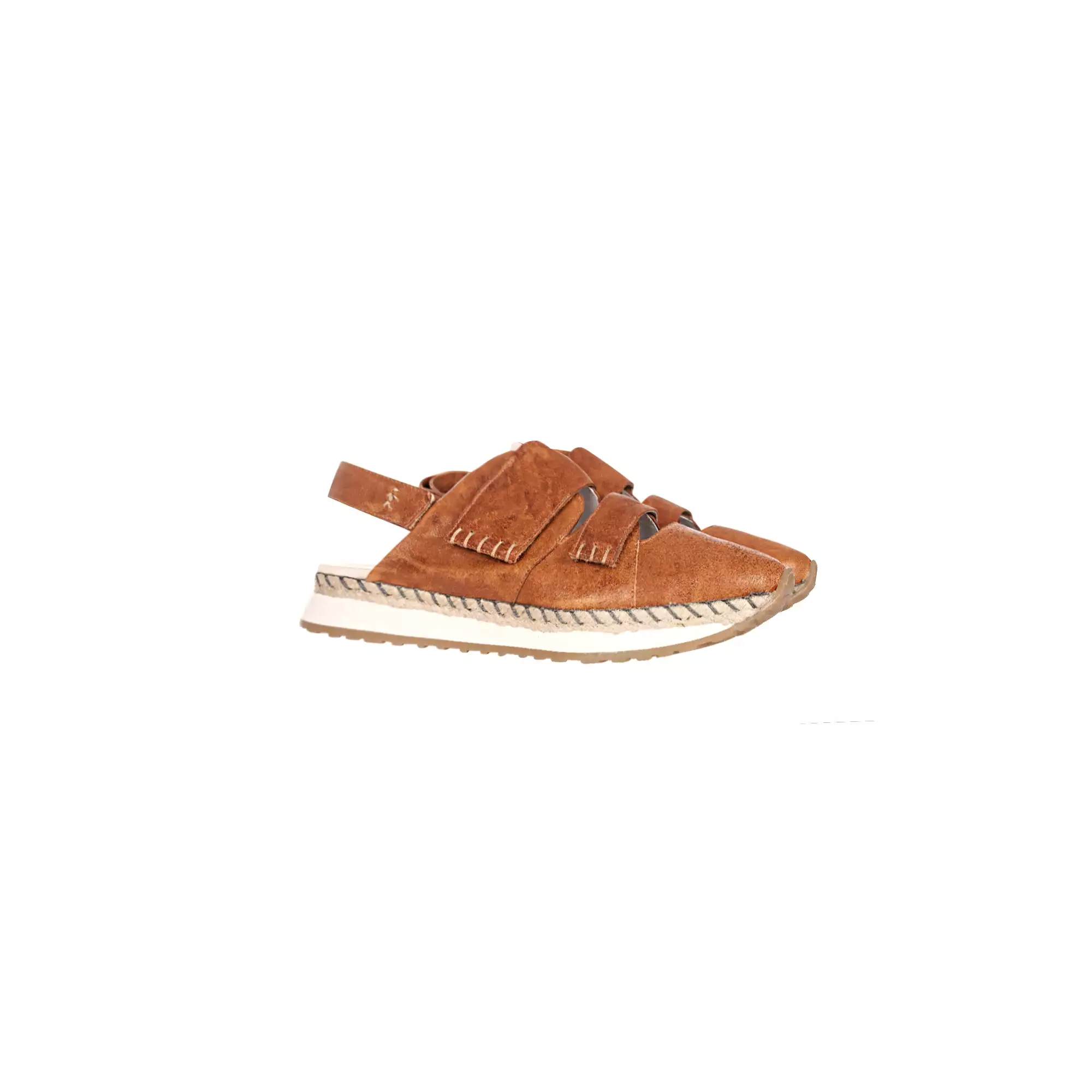 Open Back Sneaker Ricamo Vegetal Wash Brandy