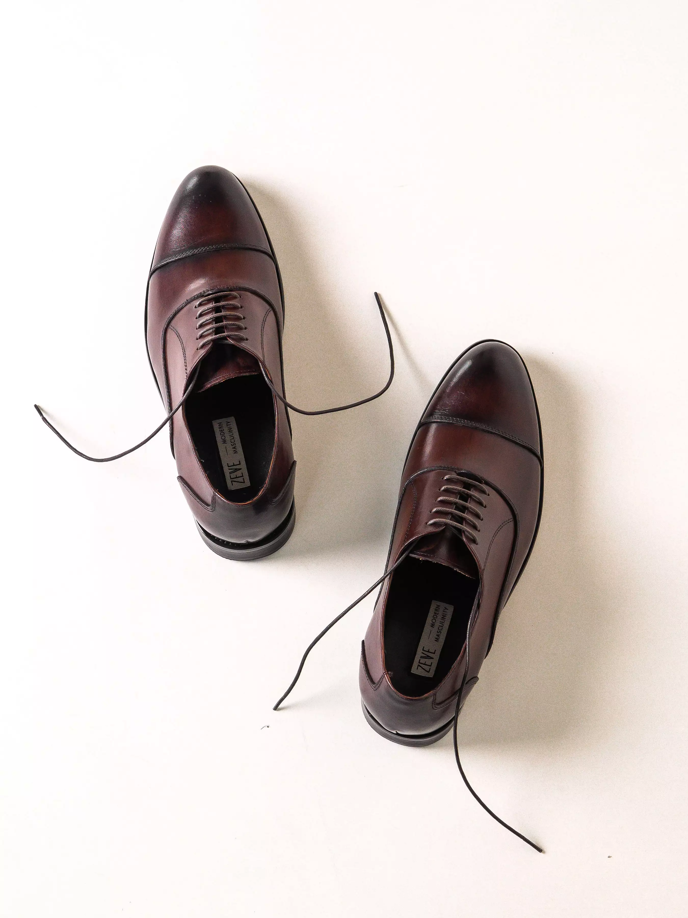 Oxford Cap Toe - Dark Brown Lace Up (Hand Painted Patina)