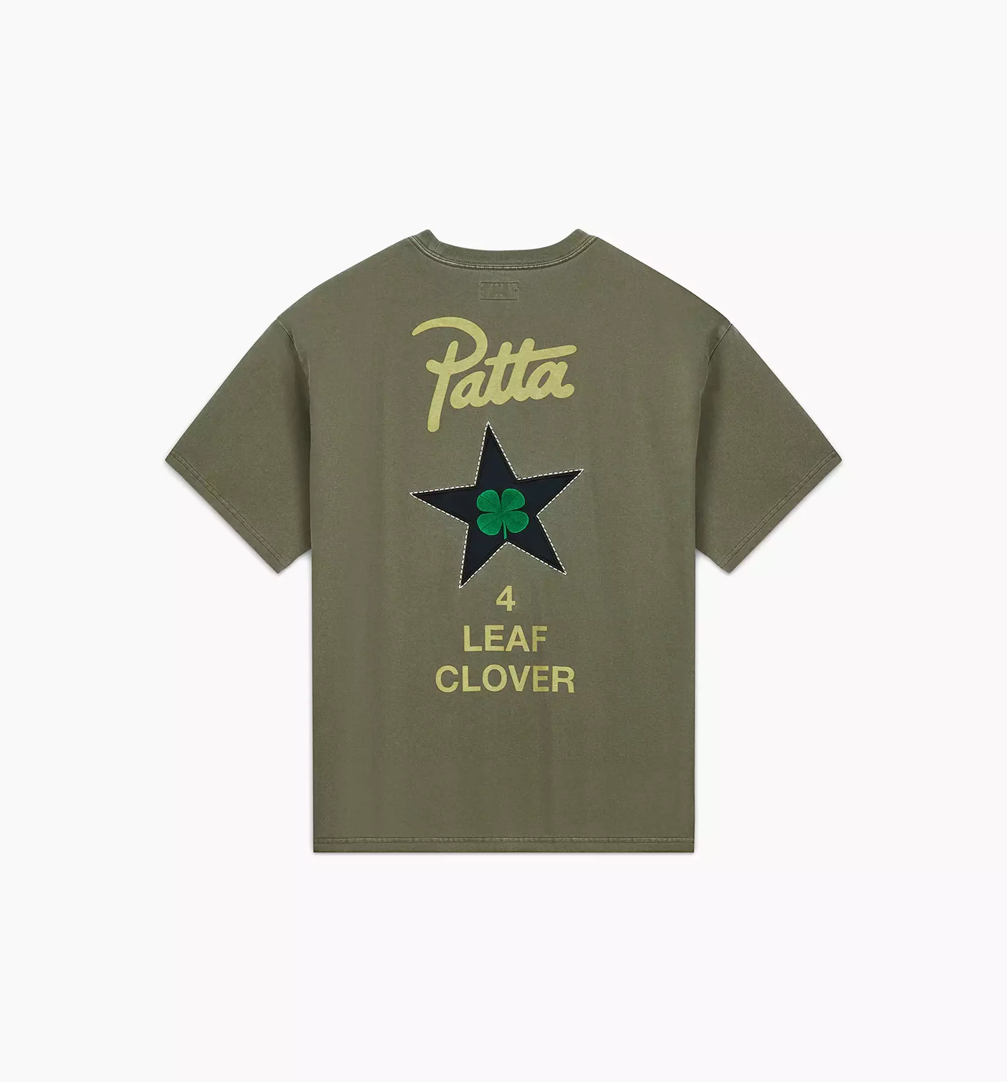 Patta Four Leaf Clover Mens Short Sleeve Shirt - Olive