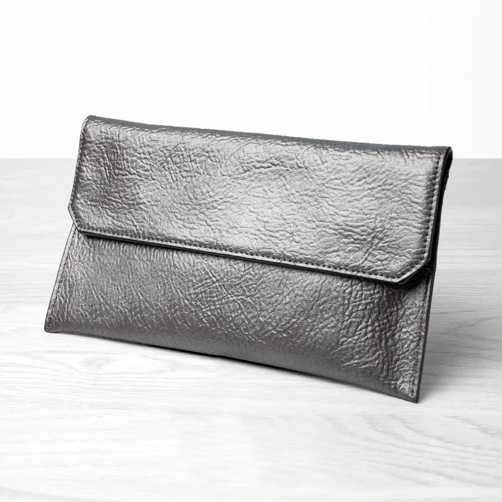 Personalised Metallic Leather Clutch Bag