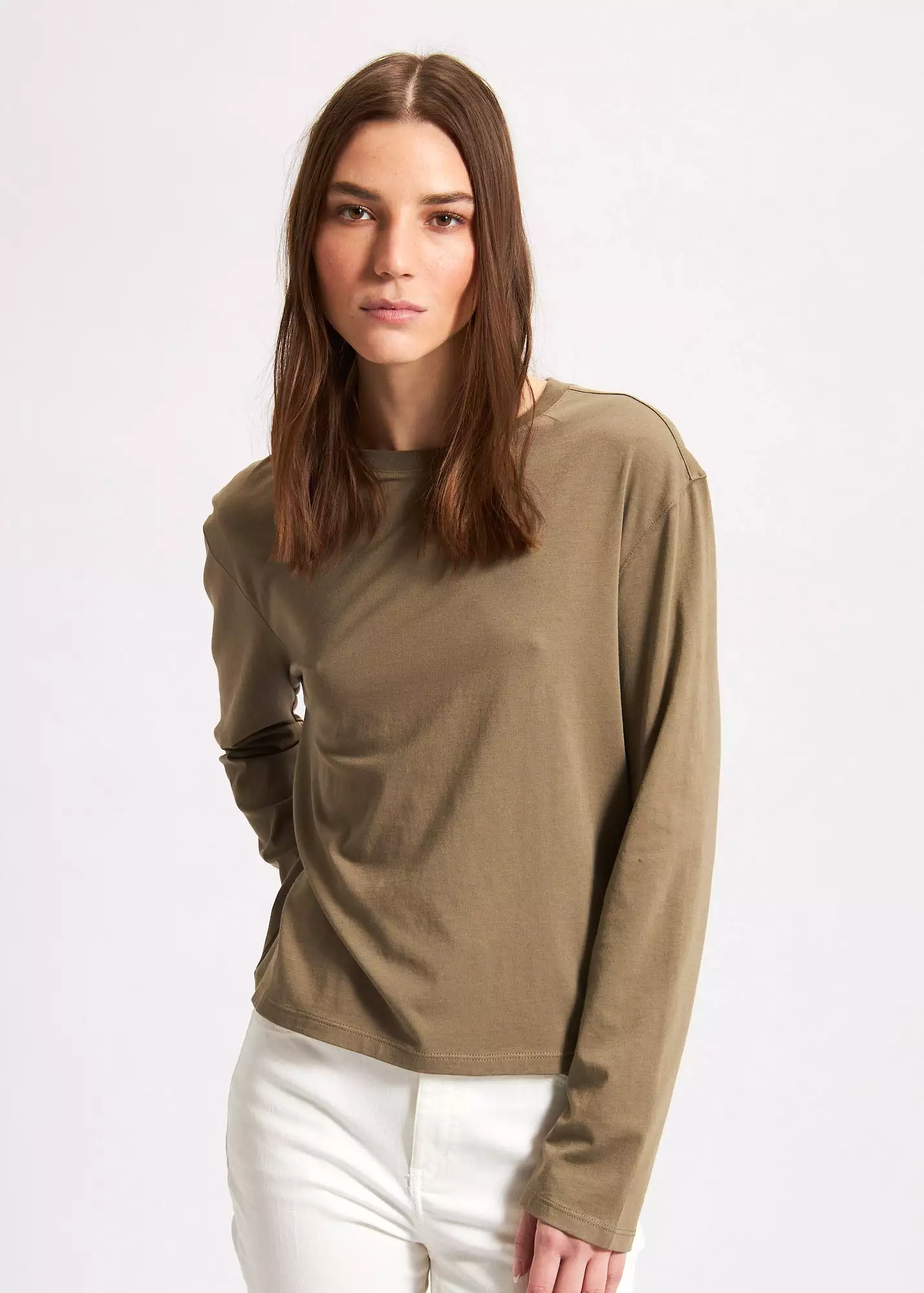 PIMA COTTON STRETCH BOYFRIEND LONG SLEEVE