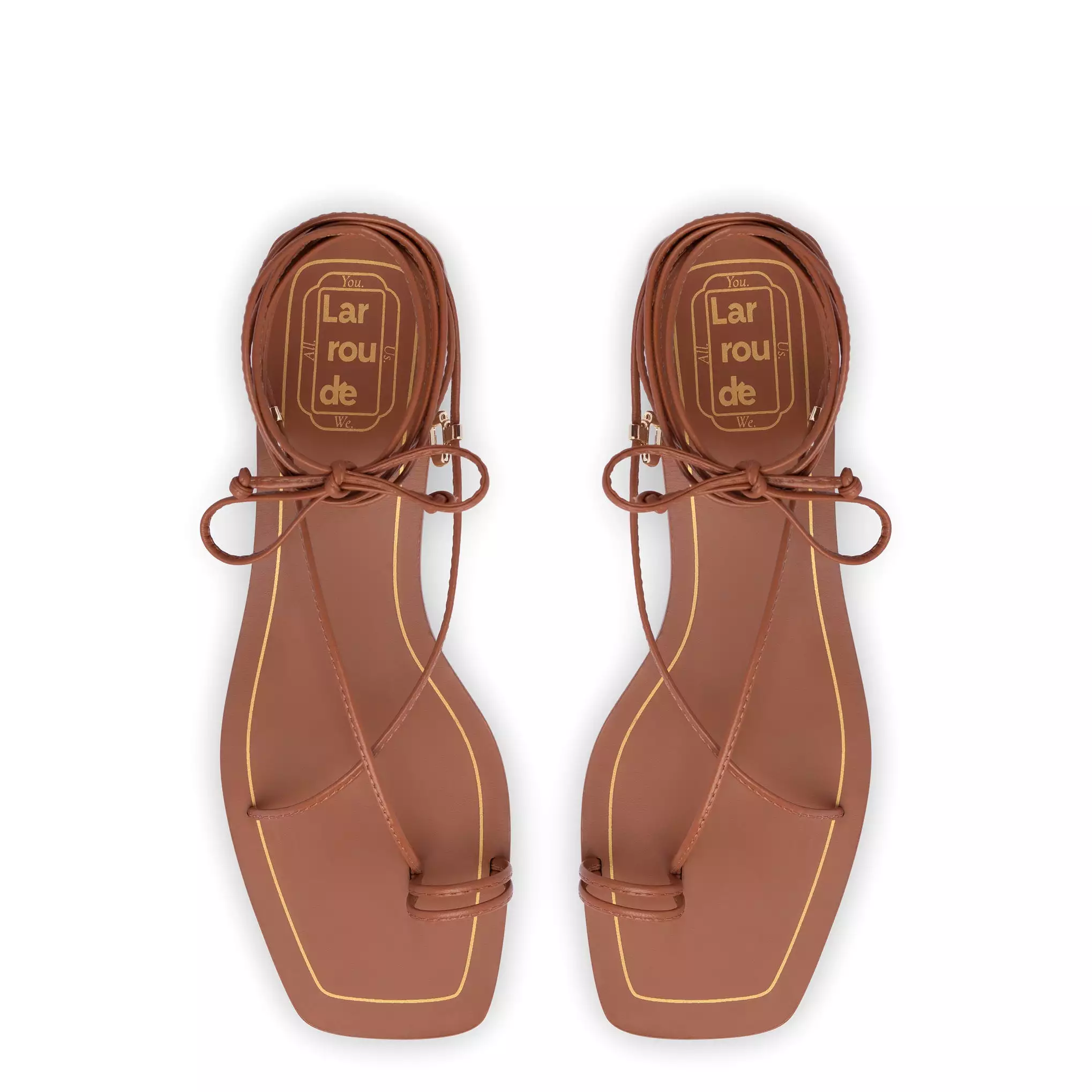 Portofino Flat Sandal In Caramel Leather