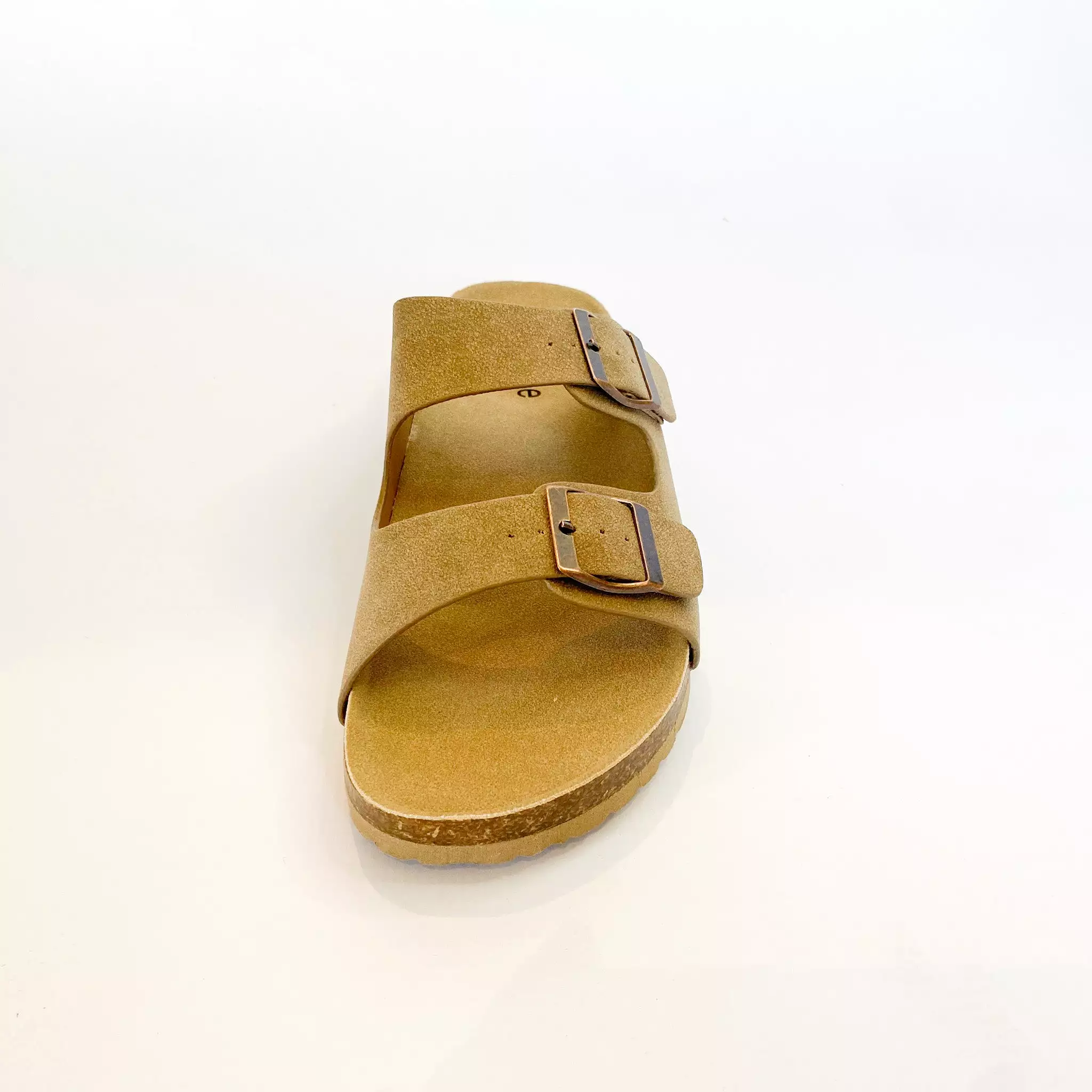 Queue taupe double buckle sandal