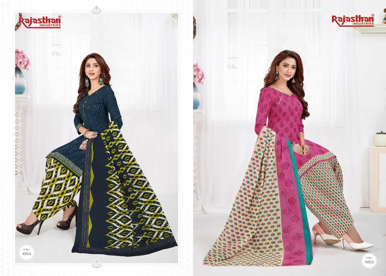 Rajasthan Industries Presents Patiyala Pari Vol 4 Cotton Printed Casual Suit Collection