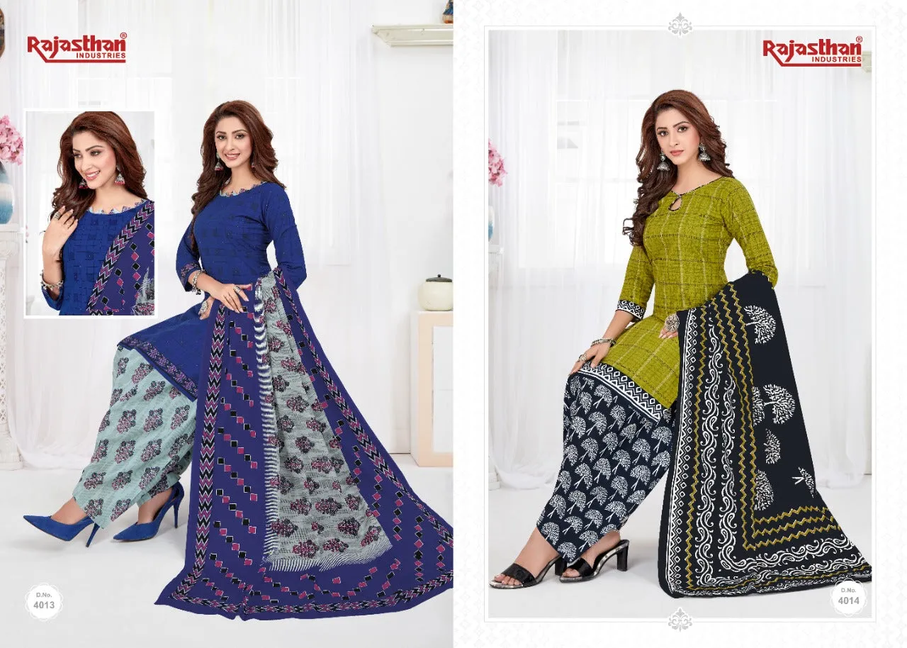 Rajasthan Industries Presents Patiyala Pari Vol 4 Cotton Printed Casual Suit Collection