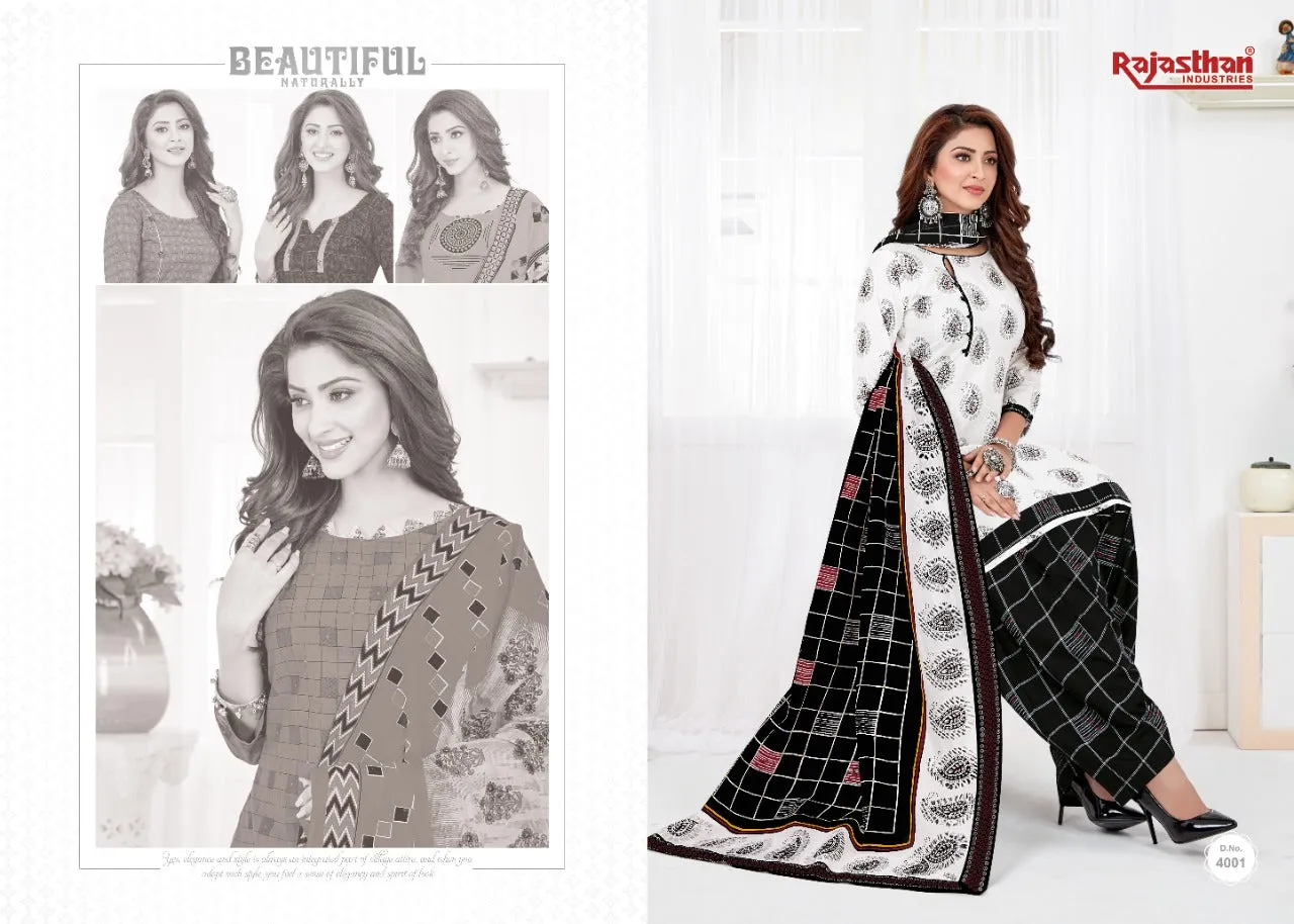 Rajasthan Industries Presents Patiyala Pari Vol 4 Cotton Printed Casual Suit Collection