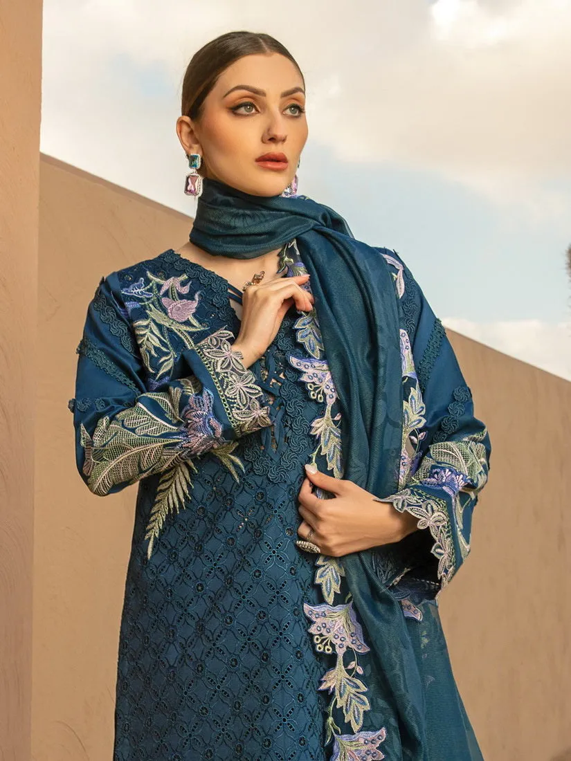 Rang Rasiya Premium Embroidered Lawn Unstitched 3Pc Suit D-06 MAHSA