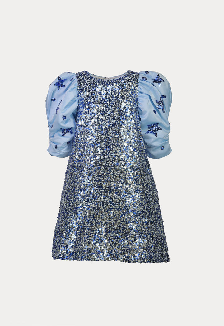 Sequin Puff Sleeve Dress