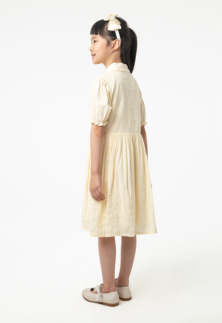 Solid Collared Drop Waist Casual Dress