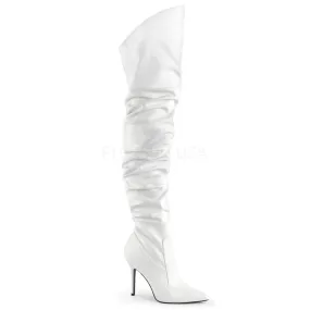 SS-CLASSIQUE-3011 Thigh Boot  | White Faux Leather