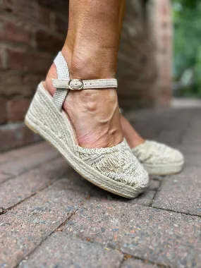 Stone Gold Shimmer Weaved Espadrille