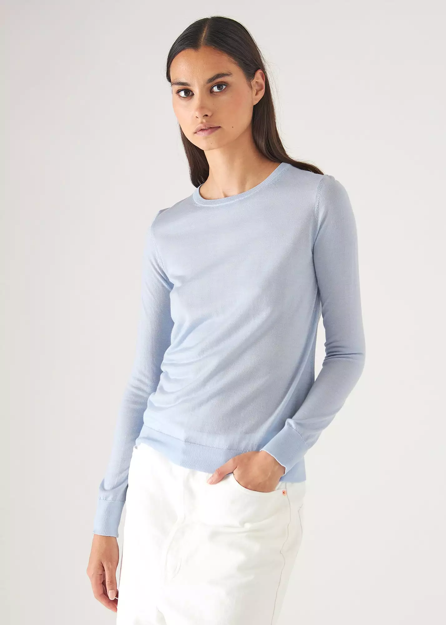 SUPERFINE MERINO LYOCELL CREWNECK SWEATER