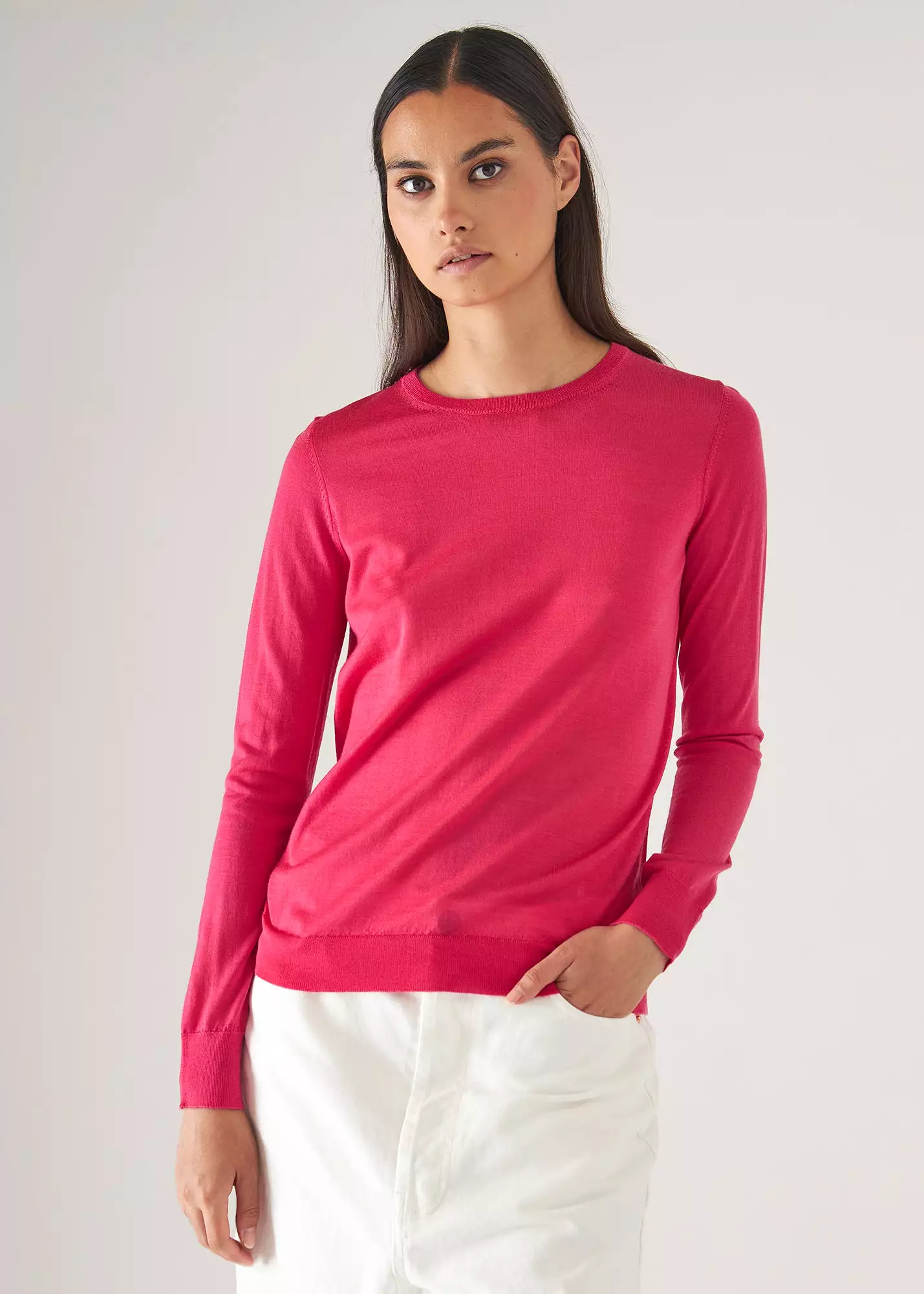 SUPERFINE MERINO LYOCELL CREWNECK SWEATER