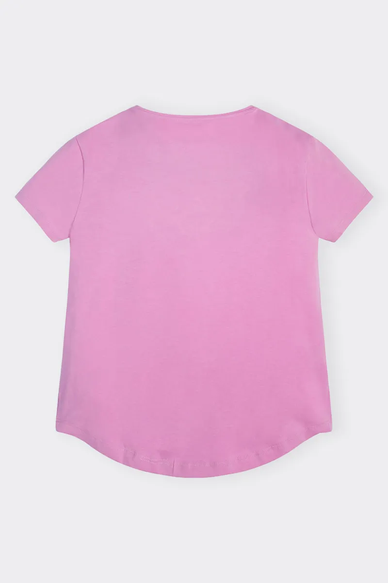 T-SHIRT ROSA CON LOGO GIRLS