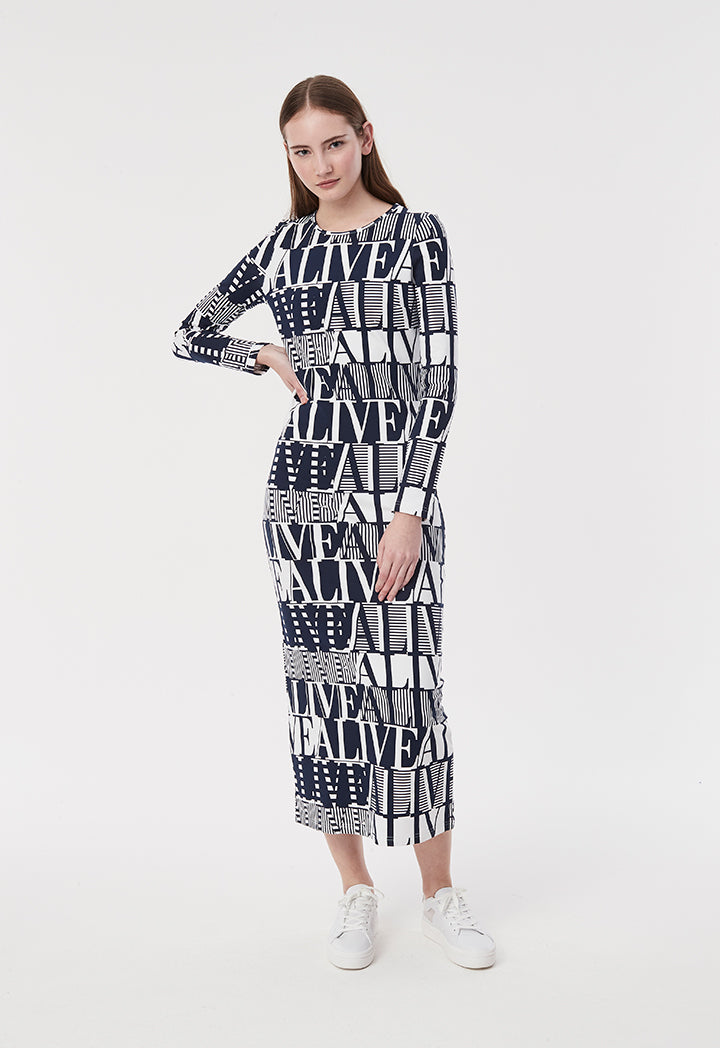 Text Print All Over Tee Dress