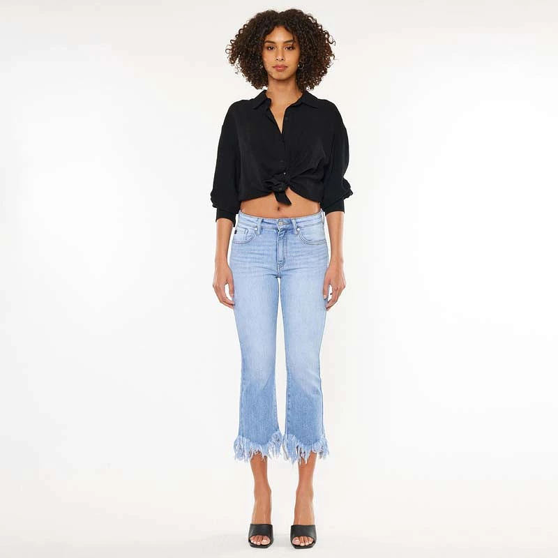 The Arla High Rise Frayed Straight Jeans