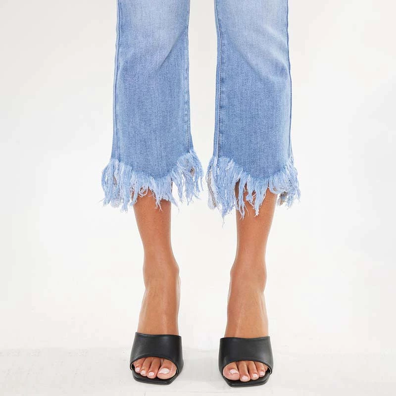 The Arla High Rise Frayed Straight Jeans