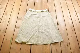 True Vintage 1980s Joyce Jaguar Green Striped Skirt Size 28 x 28 / Skirt / American Vintage / Streetwear Fashion / True Vintage