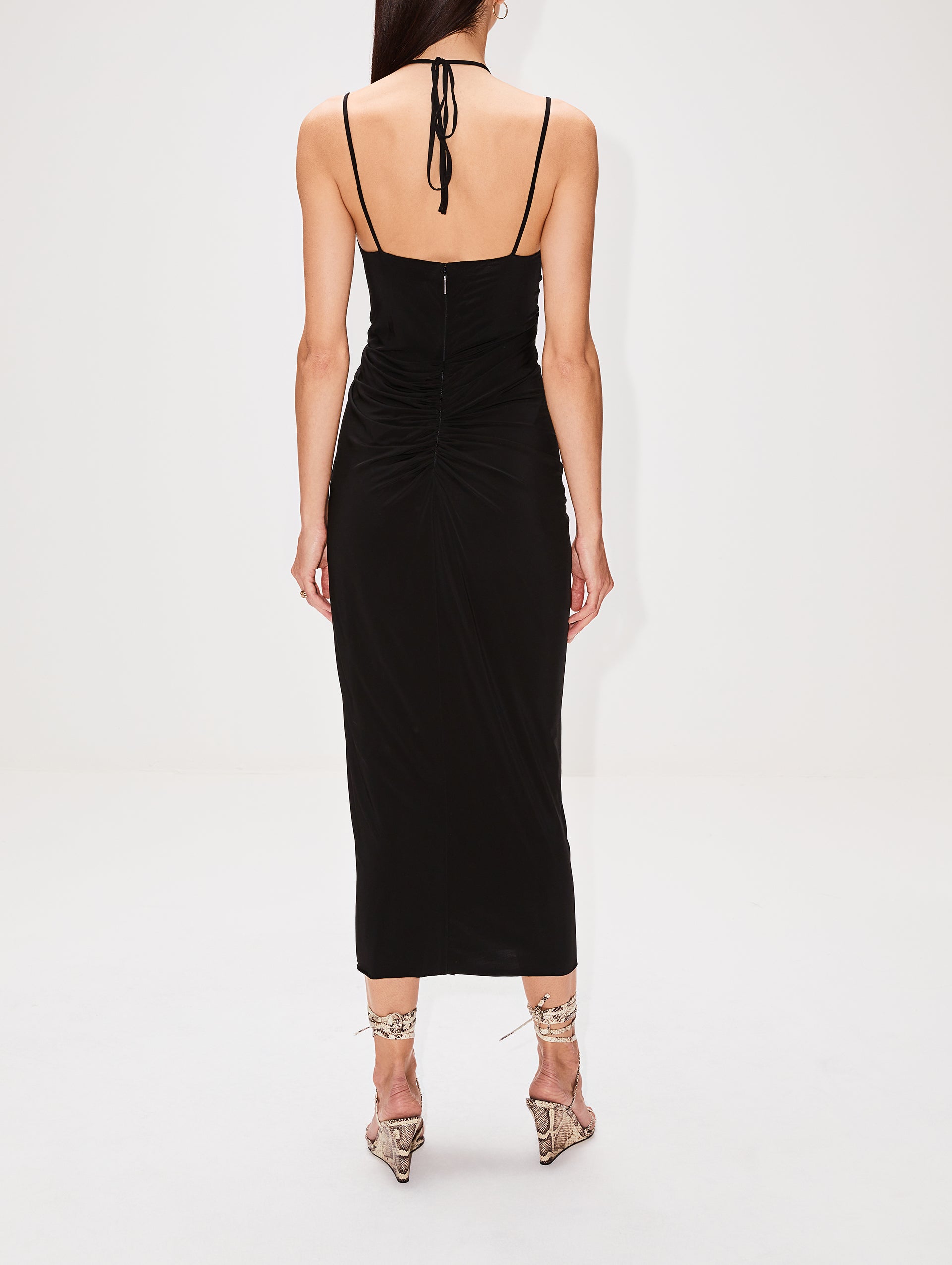 Twisted Drape Jersey Midi Dress