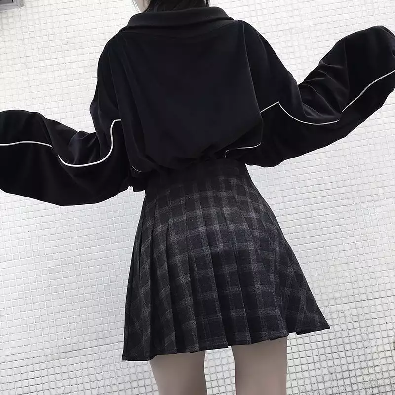 ULZZANG PLAID PLEATED SKIRT BY63130