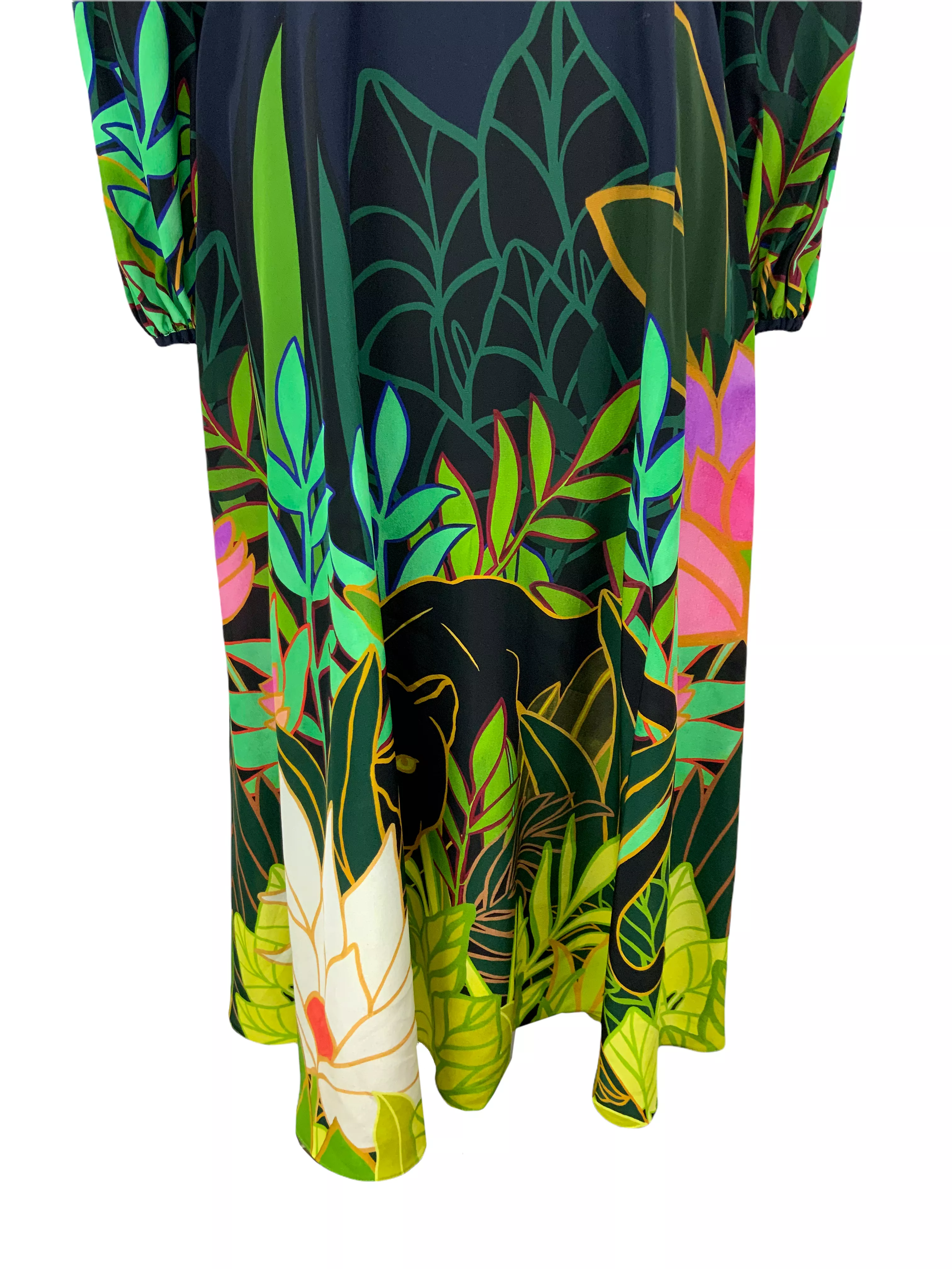 Valentino Panther in the Jungle Silk Dress Size L